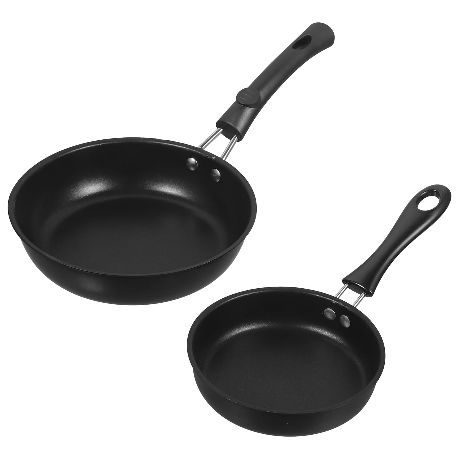 Poêles à œufs avec chauffe uniforme lot de 2 poêles en fer noir SHINEOFI antiadhésives