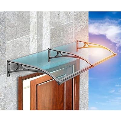 Etlegor Window Awning Door Canopy, Upgrade The Big Sink Overhead Door Modern Polycarbonate Cover Impact Resistance Roofing Canopies Titanium Magnesium Alloy Bracket Perfect Outdoor Decoration