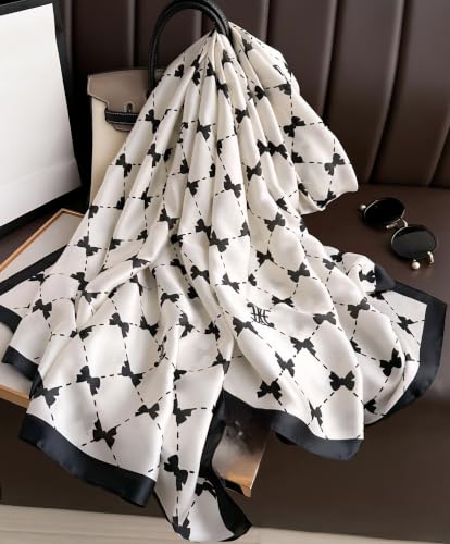 Image of MALINA Women's Polyester Silk Satin Stole Scarf - Soft Lightweight Fashion Wrap, Elegant Floral & Gradient Design, summer stole,Scarf For Women,Premium Stole,Large Size 180x90 cm'