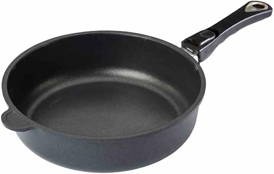 AMT Gastroguss Lotan AMZN-I-728-Z20B Frying Pan, 28 cm Diameter, 7 cm High, Saute Pan, Removable Handle, Suitable for Induction Cookers, Non-Stick Finish, Cast Aluminium