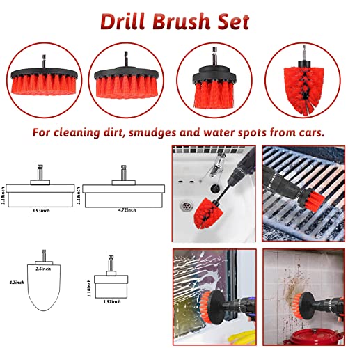 Pybbo 21Pcs Car Detailing Brush Set, Car Detailing Kit Cleaning Tools Kit With Drill Brush Set, Car Buffing Sponge Pads Kit, Car Wash Kit For Cleaning Wheels, Engine, Leather, Air Vents, Emblems #TOP3