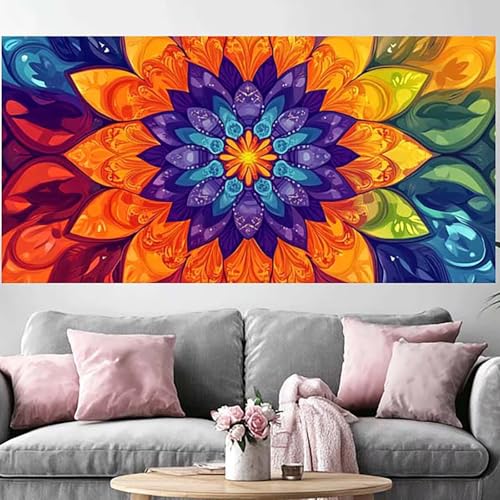 Peinture Diamant 80x160cm pour sublimer votre salon avec un grand mandala 5D
