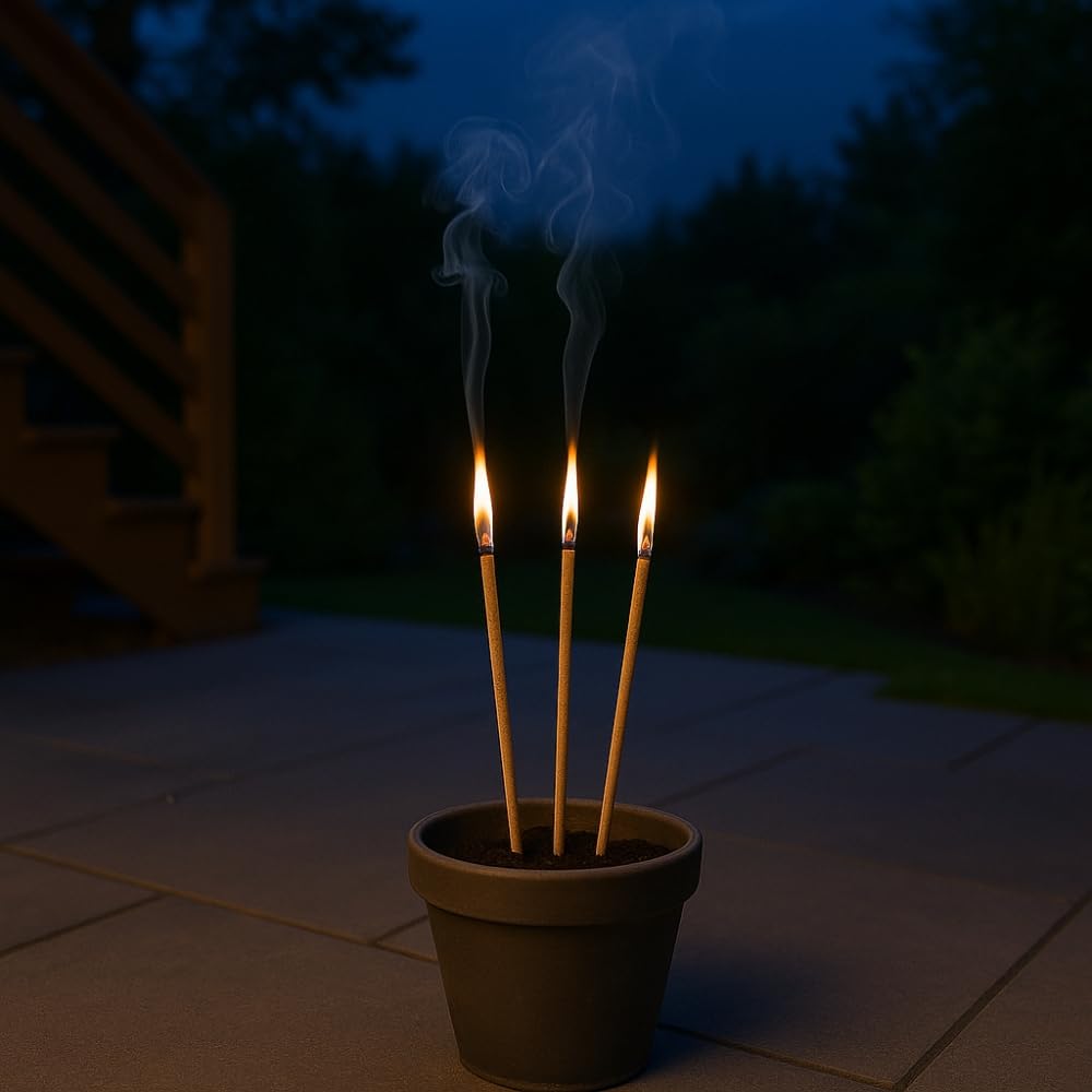 Pack de 30 Bâtons Encens Géants Citronnelle 40 cm Anti Moustiques Jardin Terrasse