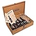 Maletín de Madera para Regalar con 5 Cervezas artesanas Sevebrau, Vaso y Fichas de Cata