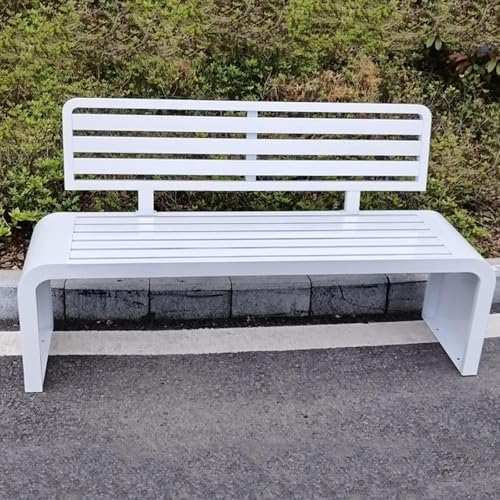 Heavy Duty Galvanized Outdoor Bench with Backrest – 2 Seater Garden Patio Poolside Furniture, Weather Resistant Design for Long-Lasting Comfort and Relaxation