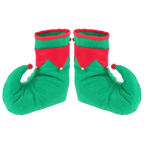 MUCKLILY 2Paia Scarpe Da Pagliaccio Di Natale Per Costumi Divertenti Scarpe Decorative Piccole Campane Per Le Feste Di Natale Cosplay E Occasioni Festive