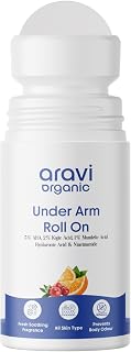 Under Arm Roll On Deodorant - 5% AHA, 2% Kojic Acid & 1% Mandelic Acid - Alcohol & Aluminium Free, Baking Soda Free - All Skin Types - Suitable for Women and Men - 1.6 FL Oz / 50 ml