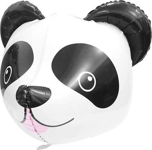 Miniatura 7 de Globos de panda de animales del zoológico, suministros de fiesta temática de animales para niños y niñas, paquete de 4 globos de aluminio con cabeza