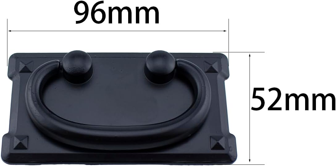 RLECS Drawer Ring 2PCS 96mm Length Vintage Black Drawer Pull Handles Knobs Hardware with Screws for Dresser Cabinet Door Furniture Drawers,