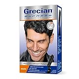 Grecian Express Tinte Colorante Para Hombre En Crema, Sin Amoníaco, Color Negro, Fácil Aplicación, 80 g