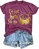 Magical Shirts for Women I Am Just Here T-Shirt Wizard Costume Clothes Graphic Tees Family Holiday Vacation Tops Dark Red