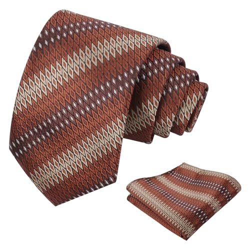 Image of Alizeal Mens 3.15'' Gradient Novelty Pattern Tie Set with Pocket Square Casual Color Tie Set