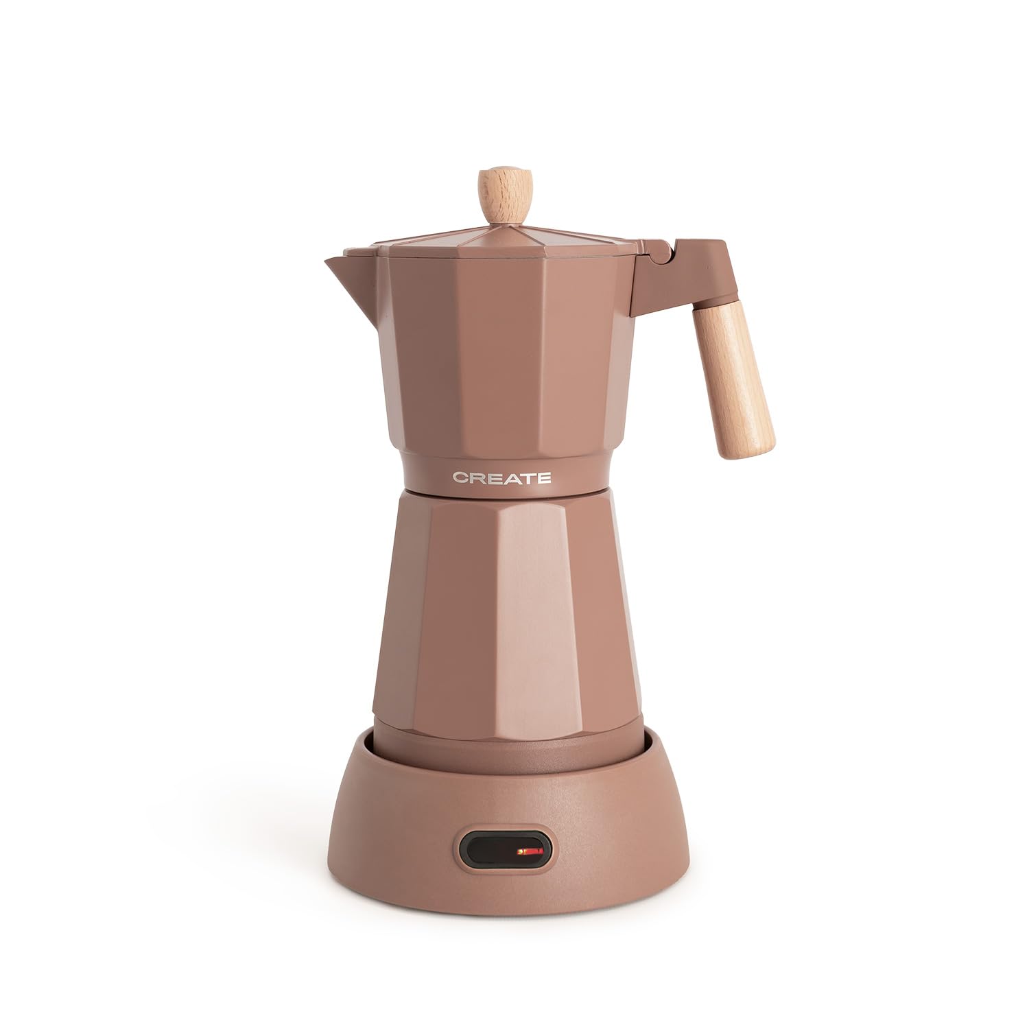 CREATE / THERA MOKA ELECTRIC/Italian Electric Mocha Coffee Maker/Keep Warm Function, 300ml, 6 Cup Capacity, Retains Heat, 360º Base, Easy to Clean and BPA Free, 480W