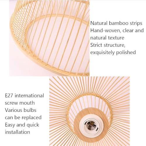 Chandelier en osier et suspension en rotan naturel GWJKG pour éclairage de plafond bohème - 2