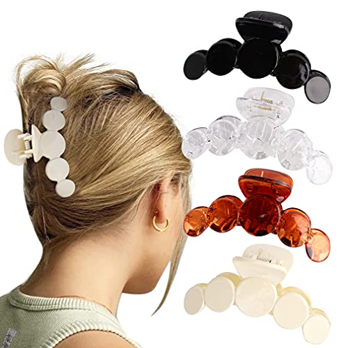 Canitor Hair Clips 4 PCS, Medium Hair Claw Clips for Women, 90s Fashion Hair Clips Banana Clips Hair Claw Clips for Thin, Medium Thick Hair Grape Shape Design Jaw Clips Hair Clips for Thick Hair