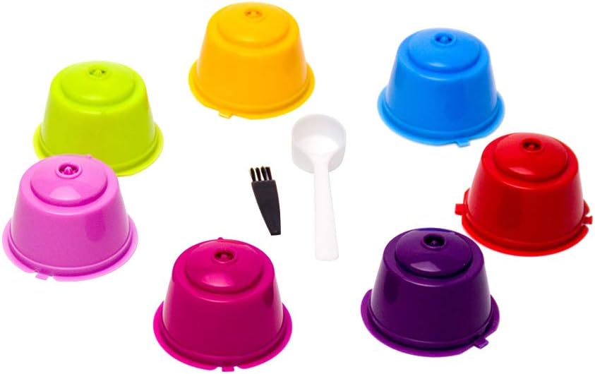 HiCollie Coffee Capsule Coffee Filter Dolce Gusto Capsule Reusable Coffee Pods Refillable Coffee Lovers with Brush Gift Reusable Coffee Filter