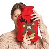 Soft & Comfortable Fluffy Cover: Die Wärmflasche wird mit einem flauschigen Bezug geliefert, um zu verhindern, dass das heiße Gummi in direkten Kontakt mit Ihrer Haut kommt und Verbrennungen verursacht. Diese weiche, flauschige Hülle schützt die Wärmflasche gut und verlängert so ihre Lebensdauer. Lassen Sie das Kind NICHT den Deckel des Wasserkochers abschrauben, um Verbrennungen durch heißes Wasser zu vermeiden.