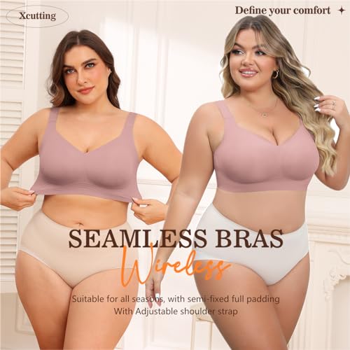 Image of Xcutting Women Wirefree Bras for Women Full Coverage No Underwire Everyday Bras Comfortable Wireless Padded Bras