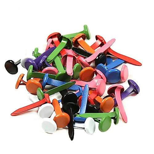 ERINGOGO 150 Pcs Mini Round Spikes Pastel Craft Brads Scrapbooking Supplies Easy to Use