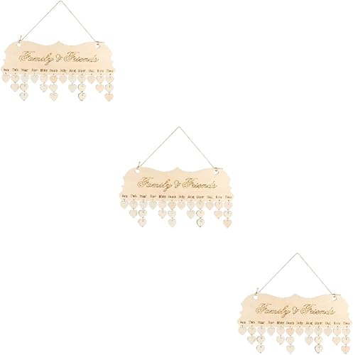 NUOBESTY 3pcs Wall hanging board hang up wall hanging calendar Cartoon CD prompt board self made home accessories household DIY birthday date plaque