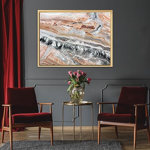 Image of Pixy Canvas Floater Frame 16x20 for 3 /4 (0.75) inch Deep Canvas Paintings /Canvas Prints /Wood Canvas Panels /Wall Art /Wall Decor /Home Decor /Artwork (Brass Gold, 16 x 20 inch, Portrait)