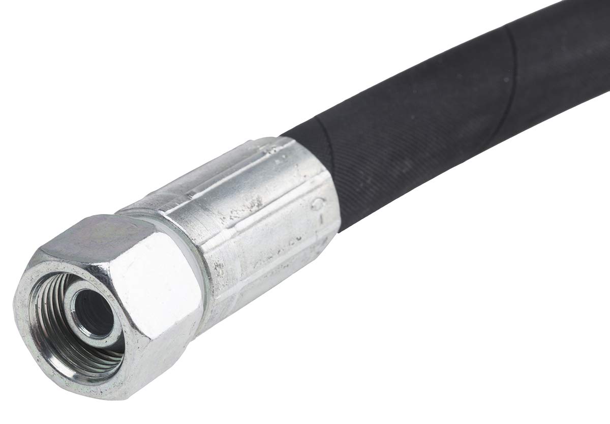 RS PRO Hydraulikschlauch, konfektioniert Synthetisches Gummi Innen ø 19.05 mm, 654mm, max. 215 bar, 100 °C, -40 °C