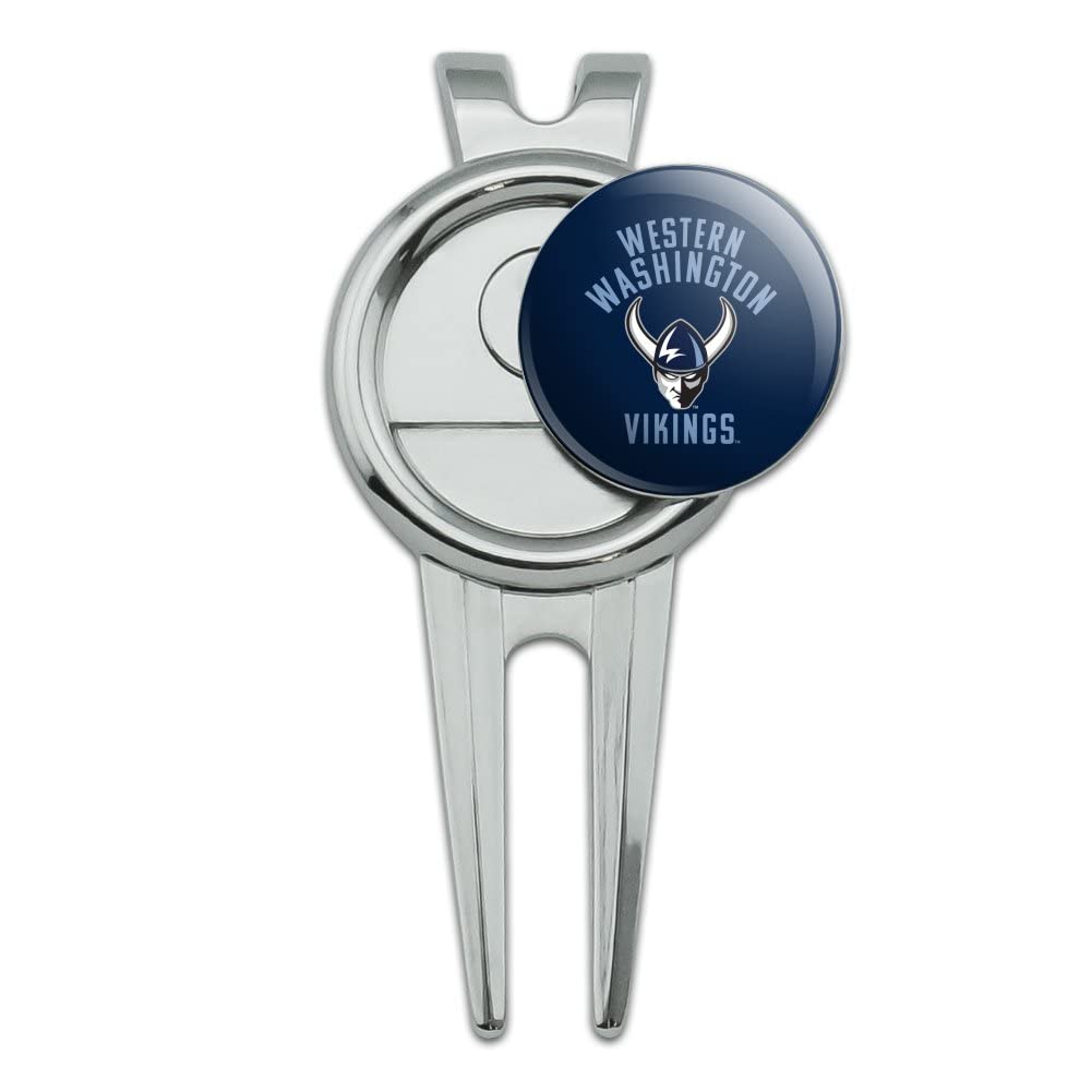 GRAPHICS & MORE Western Washington University Vikings Logo Golf Divot Repair Tool and Ball Marker