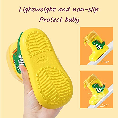 CELANDA Baby Dinosaurus Regenlaarzen Peuters Waterdicht Antislip Wellies Unisex Kinderen Wellington Rubber Regenschoenen… - Image 4