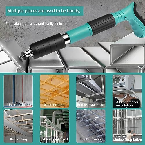 Image of Nail Gun Kit, 5-Speed Adjustable Manual Steel Stapler, 20 Pcs Nails Included, Portable Wall & Wood Fastening Tool, Concrete & Wall Anchor Slotting for Home & DIY Projects