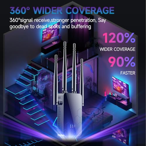 Image of 2026 WiFi Extender Signal Booster, 10000 Sq.ft Long Range Repeater Wireless Routers Amplifier for Home, 1 Tap Setup