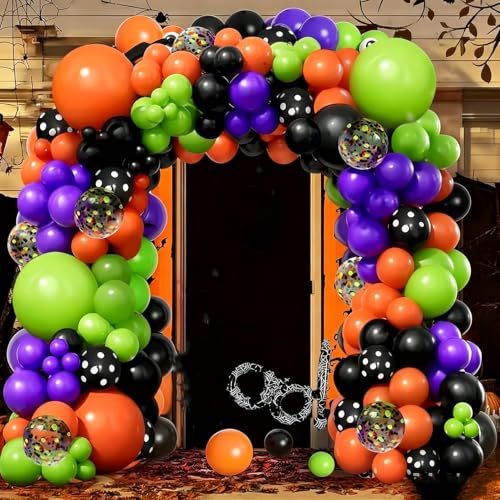 Image of Halloween Balloons Set, 65Pcs Black Orange Purple Green Balloons 12Inch