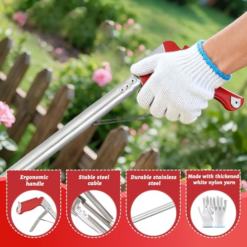 127cm Extra Faltbare Schlangengreifer-Set, Multifunktionales Greifzange für Senioren with 1 Greifer 1 Schlangennetz 1 37cm Clip 1 Handschuhe Edelstahl-müllzange greifzange Aufhebehilfe Greifer