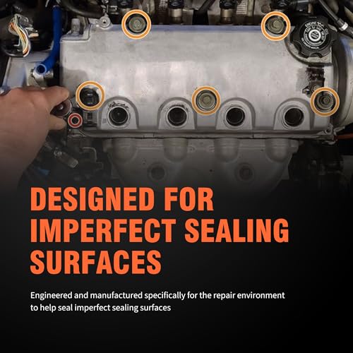 Image of HiSport Engine Valve Cover Gasket Set - Compatible with Honda Accord 2.3L 1998 1999 2000 2001 2002 2.2L 1994 1995 1996 1997 - Replace VS50493R