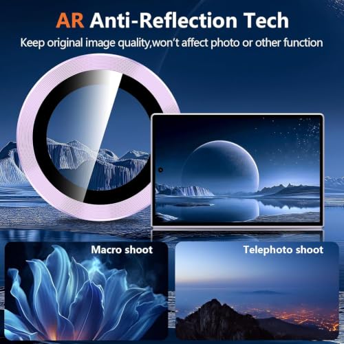 Image of CLITZ Compatible with Samsung Galaxy Z Fold 8 Camera Lens Protector 9H Hardness Tempered Glass, Ultra HD Clear, Scratchproof, Anti-Shatter, Bubble-Free, Case Friendly Camera Lens Guard Purple