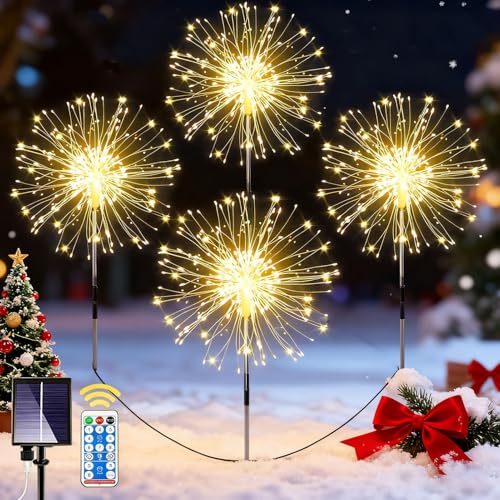 yowin Solarlampen für Außen 4x120 LED Solarleuchten Pusteblume...