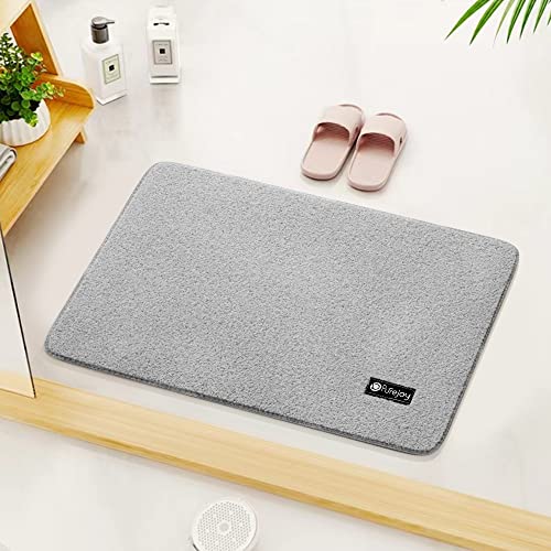 Purejoy Badematte rutschfeste Mikrofaser 40x60 cm, Weiche Badezimmerteppich, Saugfähiges Wasser, Badvorleger Geeignet für Badewanne und Wohnzimmer (Grau) Cover