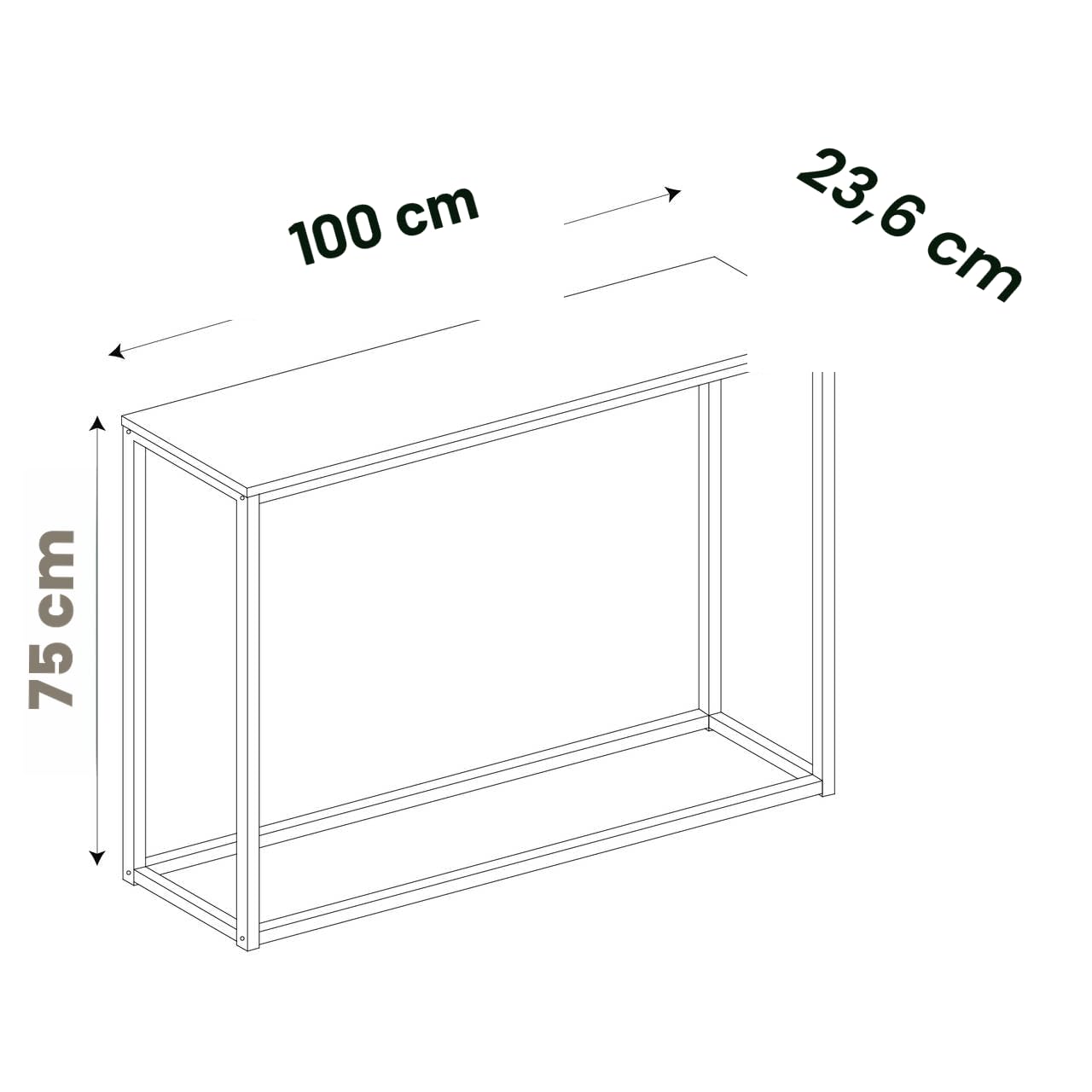 URBNLIVING Consola de recibidor de madera con patas de metal (Roble)