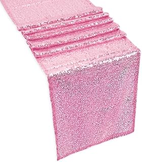 Trimming Shop Glitter Sequin Table Runner, 11" x 108" Table Overlay Sequin Table Cloth for Home & Dining, Sparkly Table Cover for Christmas, Wedding, Events, Party Decoration, Emerald Green, 1pc