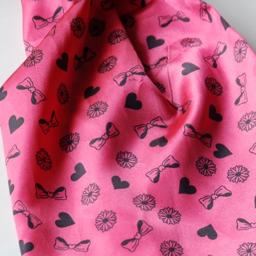 Brando Deep Pink Lovely BOW & Heart & Blosom Design Comfy Scarf2