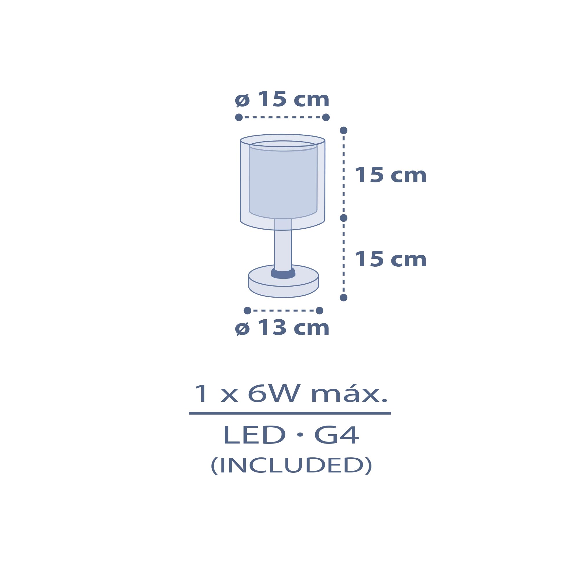 Dalber Lampada da tavolo per bambini, luce da comodino e da notte Moon Dreams animali luna nuvole stelle blu, 76631, G4-4W LED - Lampadina inclusa