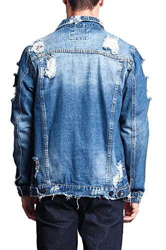 Image of VICTORIOUS Men's Distressed Denim Jacket