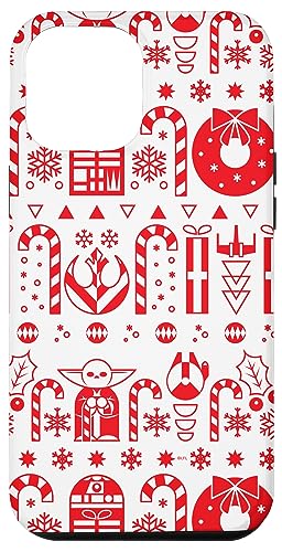 Coque iPhone 12 Pro Max Star Wars Yoda R2-D2 motif nordique de Noël pour fêtes de fin d'année