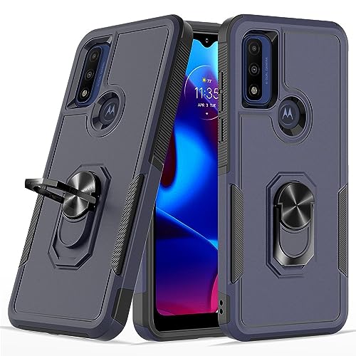 MOTO G Pure/G Power 2022/G Play 2023 �P�[�X�ƌ݊�������A�t���{�f�B���ϋv�ϏՌ������^�������O�L�b�N�X�^���h�ی�P�[�X�J�o�[ MOTO G Pure/G Power 2022/G Play 2023 �ƌ݊�������(Dar