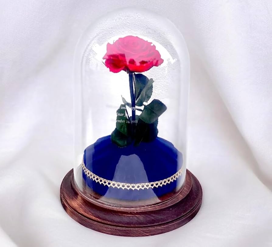 Amazon｜お名前彫刻入り 美女と野獣 魔法の薔薇HappyWishRose