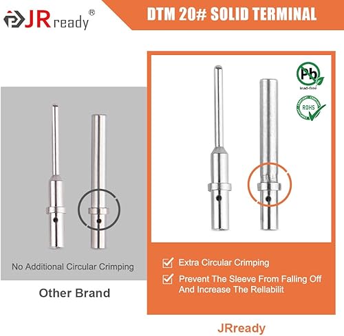 Miniatura 5 de Kit de conectores JRready ST6332-01 Deutsch DTM, conector de 2, 3, 4, 6, 8 y 12 pines, tamaño 20 contacto sólido 20-22AWG, tapones de sello,