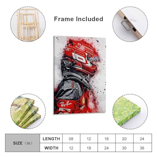 Impression haute définition Charles Leclerc toile premium de course automobile - 2