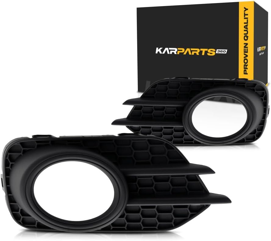 CarLights360 For VW Tiguan Fog Light Bezel 2012-2016 Driver and Passenger Side Pair w/Hole VW1038123, VW1039123