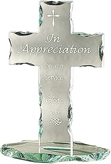 Autom Glass in Appreciation for Your Service Standing Cross, 7 1/8 Inch
