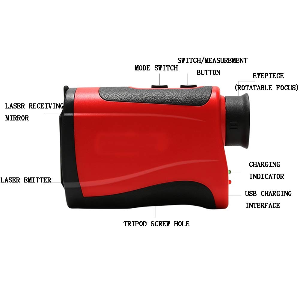 AIZYR Chercheur De Gamme De Golf, Télescope Télémètre (Boussole Électronique) - Télémètre Laser, Lentille Optique 7X, Anti-Vibration Antipoussière Et Anti-Arrosage,600meters