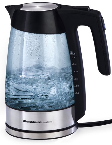 Chef's Choice 679 Cordless Electric Glass Kettle with Soft-Touch Handle Auto Shut-Off and Boil-Dry...
